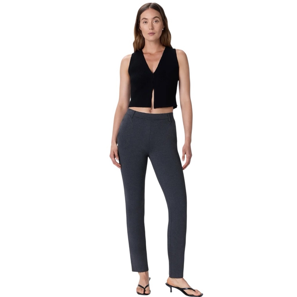 Quince Gray Ponte Straight Leg Pants Stretch Pull On Workwear Business Size M